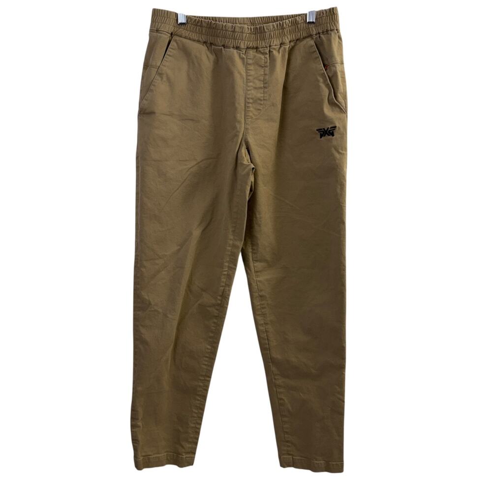 PXG Parsons Extreme Golf Pants Mens Medium Khaki Elastic Chino Embroidered 30x30